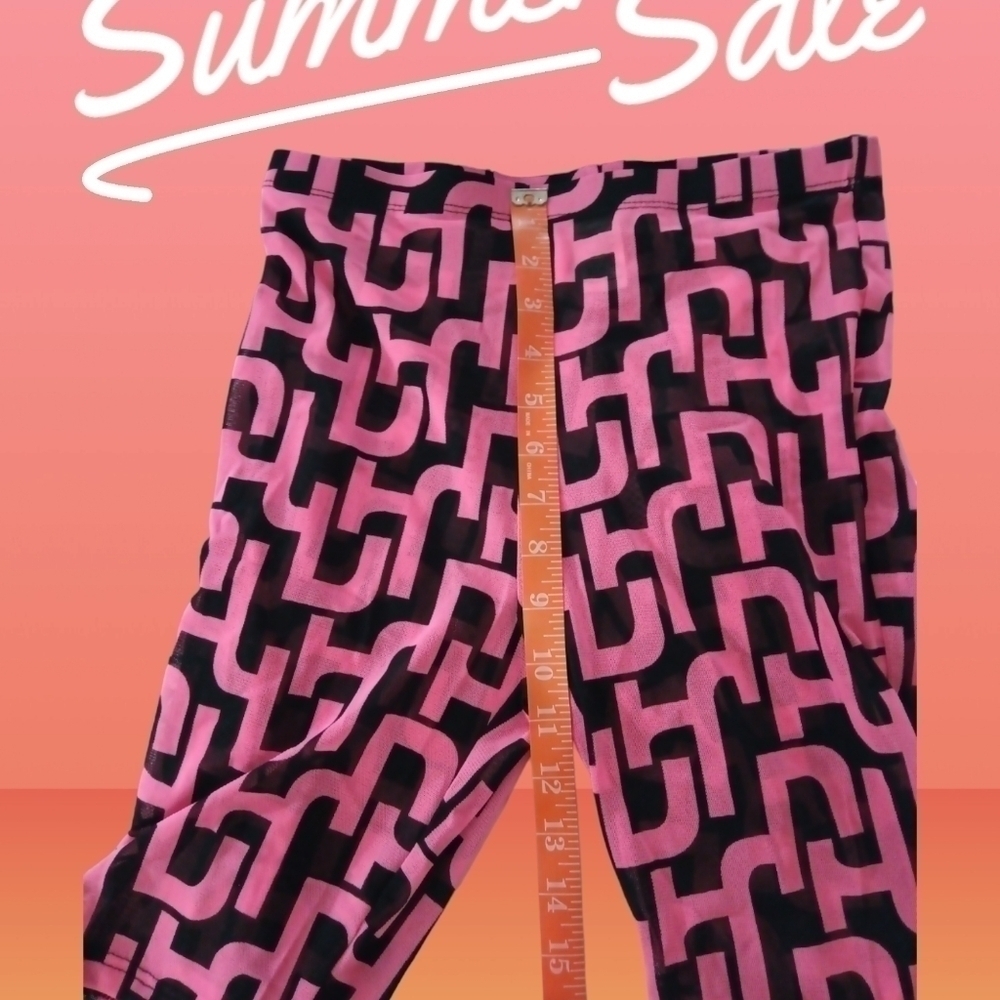 Mesh Biker Shorts Set Hot Pink and Black Size Medium - Picture 14 of 16